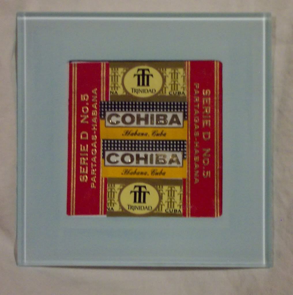 I made some cigar band coasters...